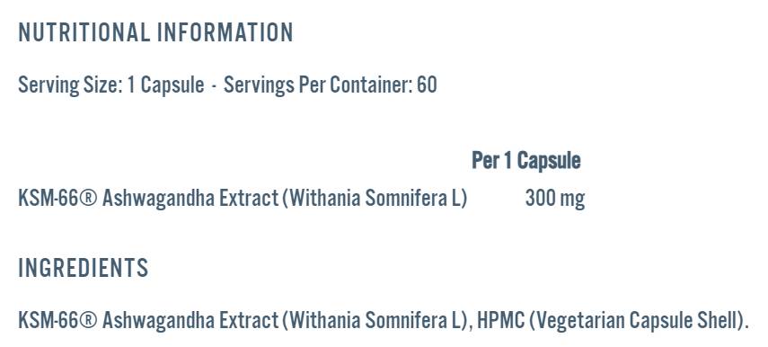 Ashwagandha KSM -66 300 mg - 60 capsule