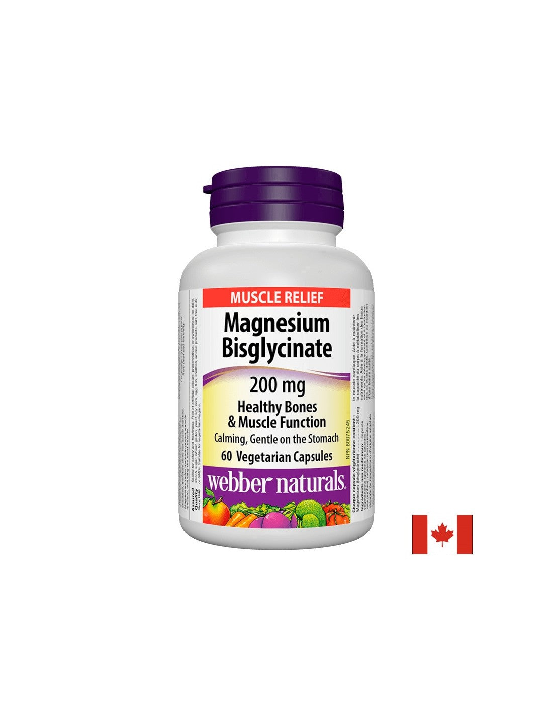 Bisglicinato di magnesio/Magnesio (bisglicinato) 200 mg x 60 capsule <tc>Webber Naturals</tc>