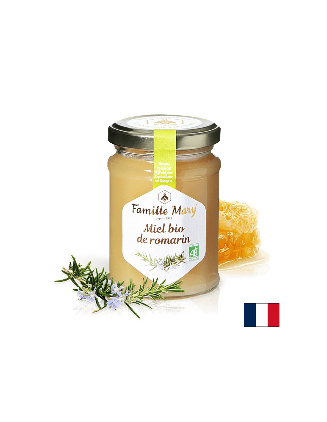 Miel Bio de Romarin/ Rosemary Honey, 230 G Famille Mary