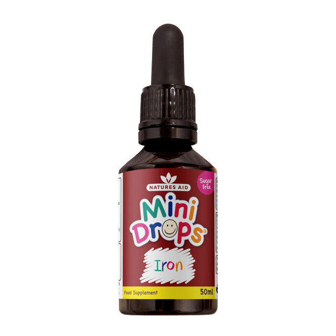 Ferro + Vitamina C + Vitamina B12 + Acido folico gocce per bambini (Mini Drops Iron) 50ml NaturesAid