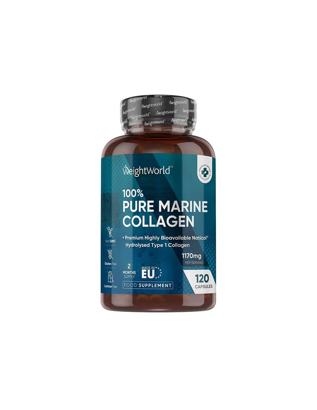 Young skin, healthy joints - Marine collagen (type I), 120 capsules Weight World - Nutra Best Europe