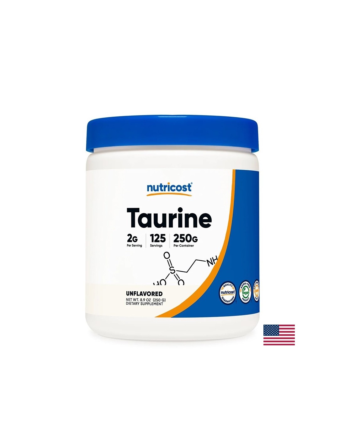 Funzione muscolare e resistenza - Taurina, 250 g, polvere