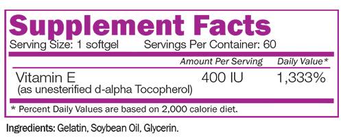 Vitamina naturale E 400 UI - 60 capsule in gel