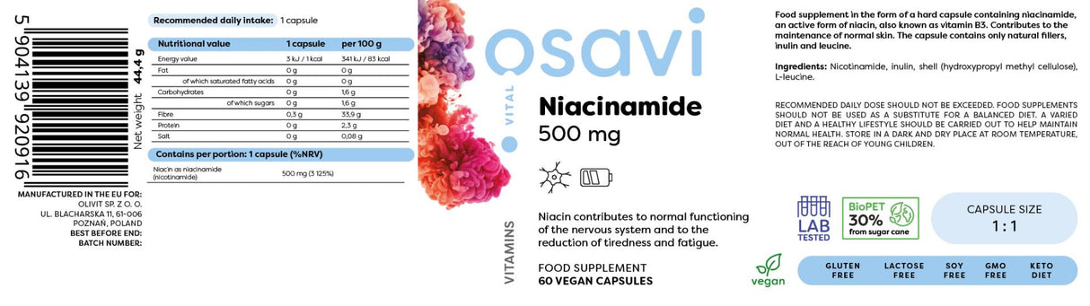 Niacinamide 500 mg - 60 capsule