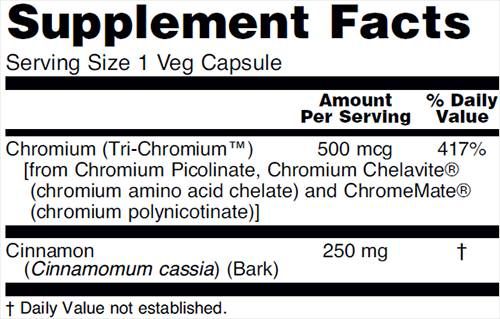 Tri -cromium 500 mcg + cannella - 90 capsule