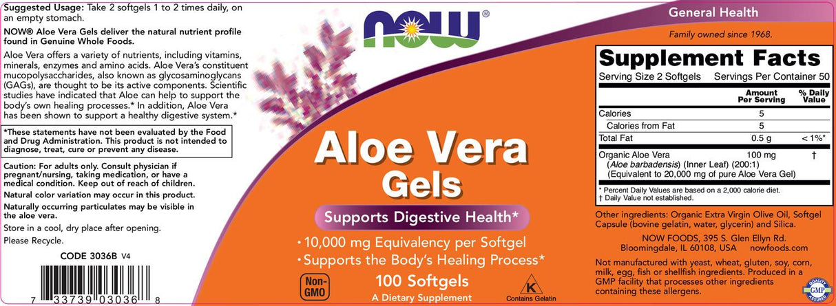 Aloe Vera Gels - 100 capsule gel