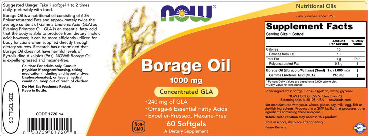 Olio di borragine 1000 mg - 60 capsule gel