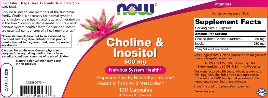 Colina e inositolo 500 mg - 100 capsule