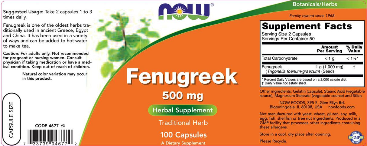 Fenugreek 500 mg - 100 capsule