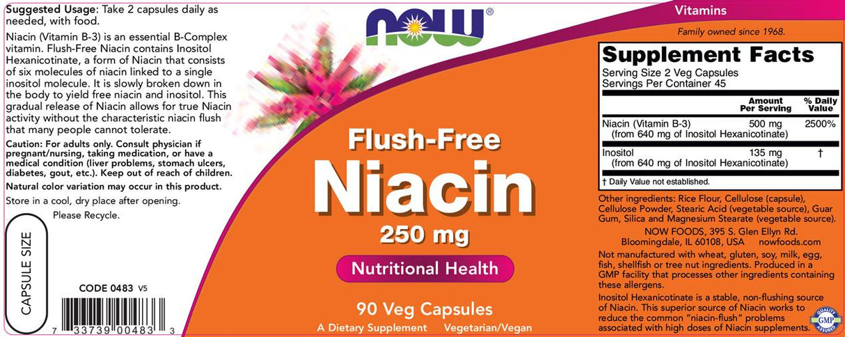 Niacina senza filo 250 mg - 90 capsule