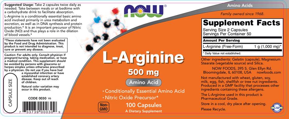 L -arginina 500 mg - 100 capsule
