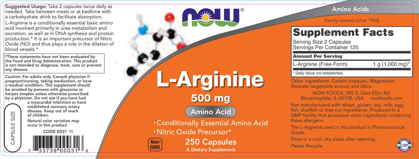 L -arginina 500 mg - 250 capsule