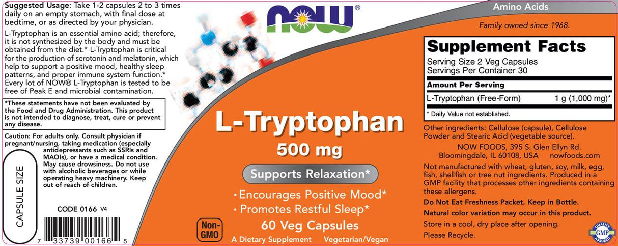 Triptofano 500 mg - 60 capsule