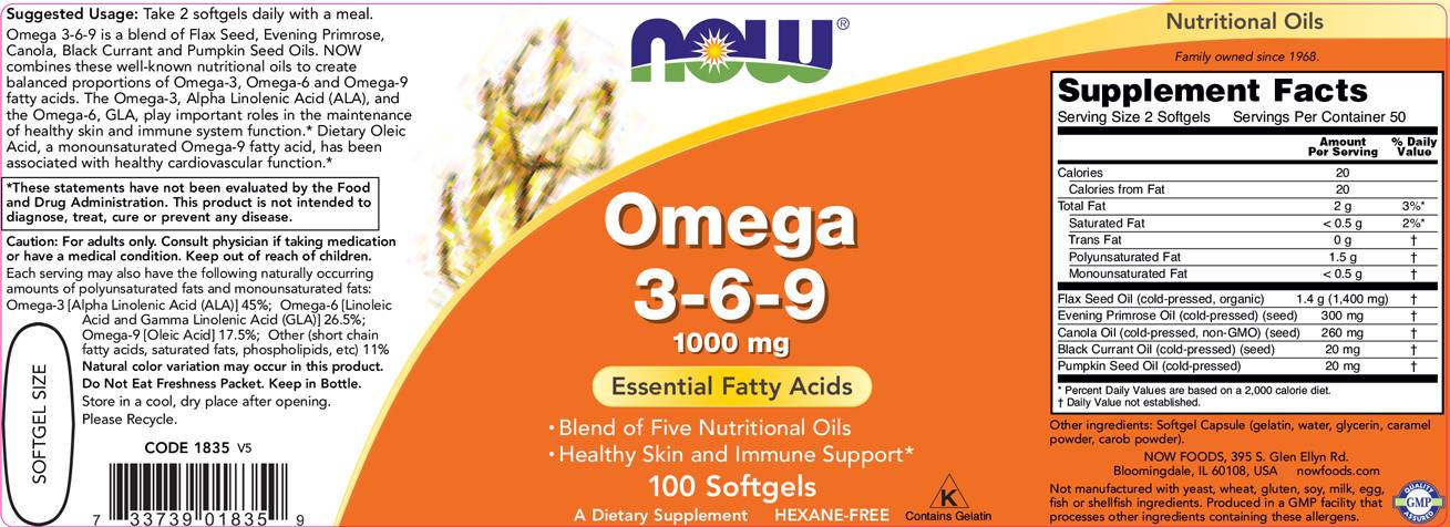 Omega 3-6-9 1000 mg-100 capsule gel