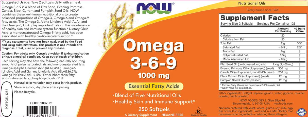 Omega 3-6-9 1000 mg-100 capsule gel