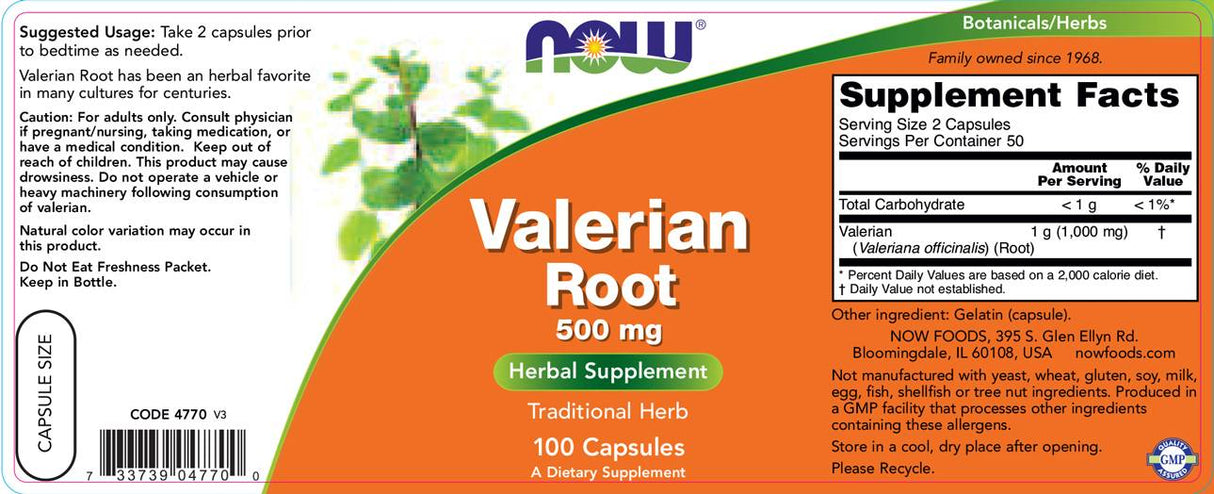 Root Valerian 500 mg - 100 capsule
