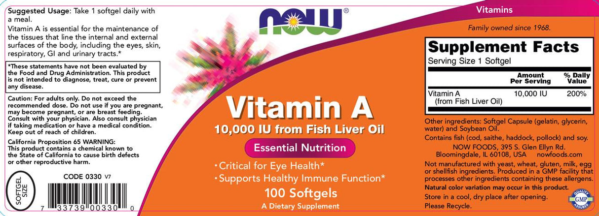 Vitamina A 10000 UI - 100 capsule gel