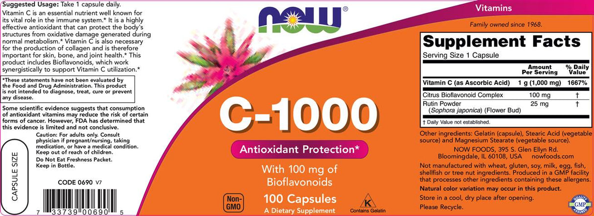 Vitamina C -1000/con bioflavonoidi - 100 capsule