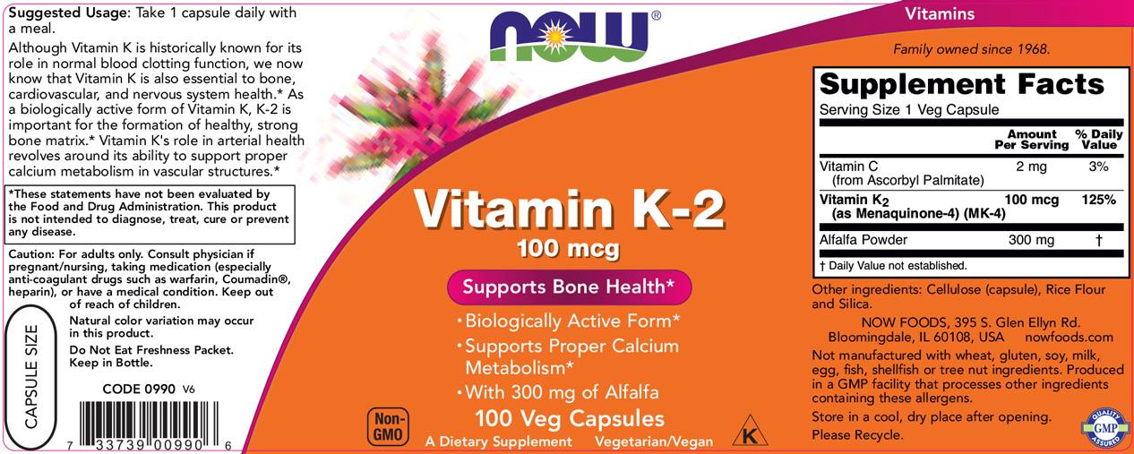 Vitamina K -2 100 mcg - 250 capsule