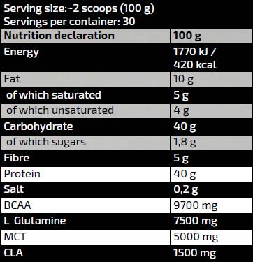 Linea d'oro/pasto di avena/con proteina, BCAA, glutammina, MCT - 3000 grammi