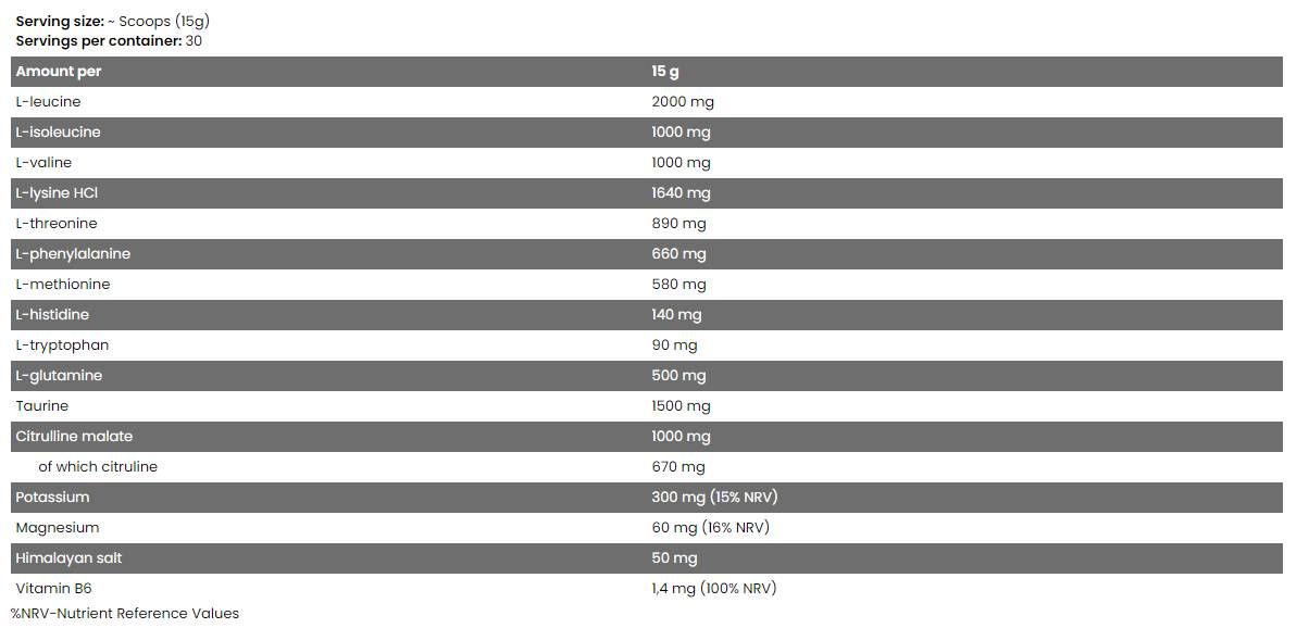 Core amino | BCAA + EAA + Elettroliti - 450 grammi