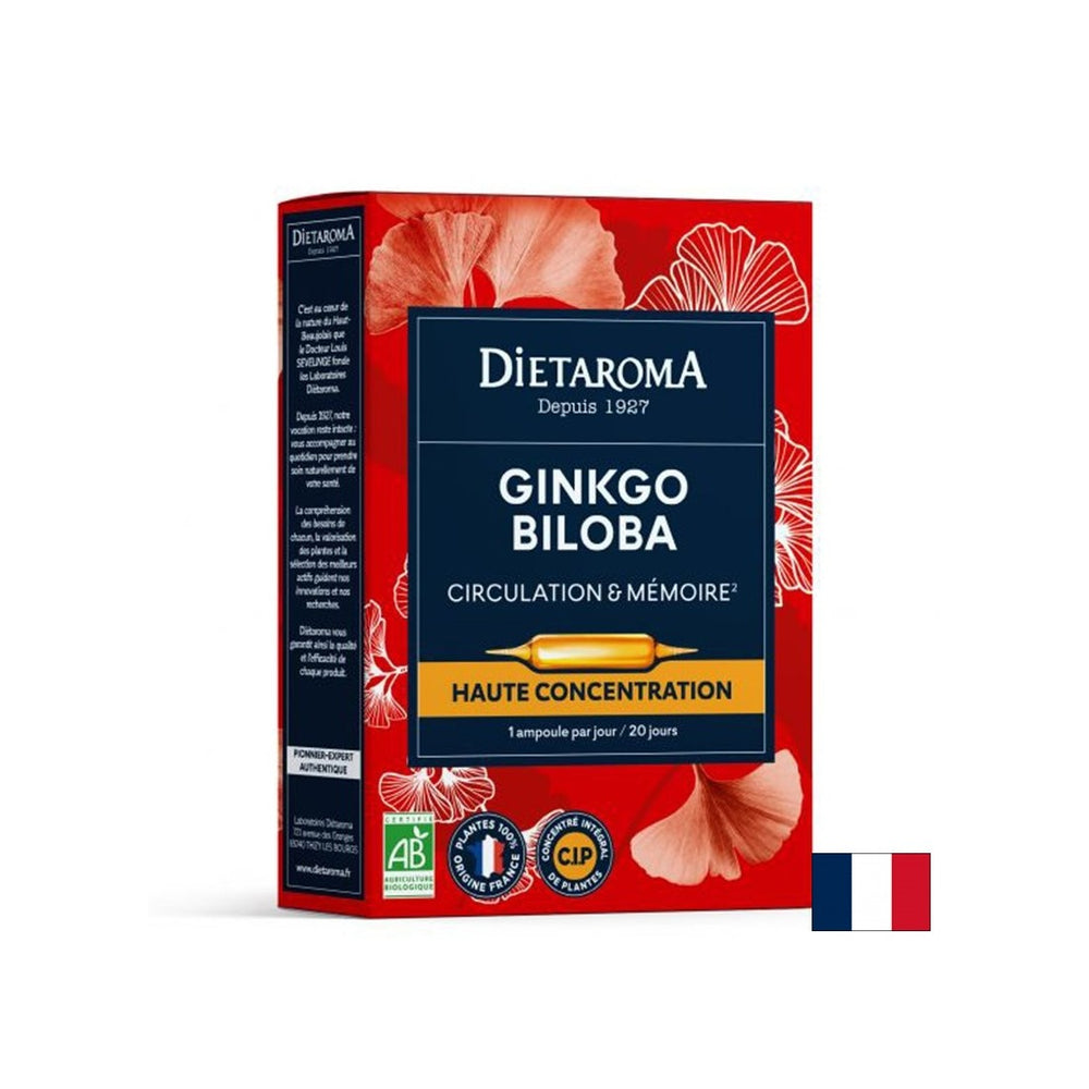 Memoria e concentrazione - Ginkgo Biloba, 20 bere ampoule