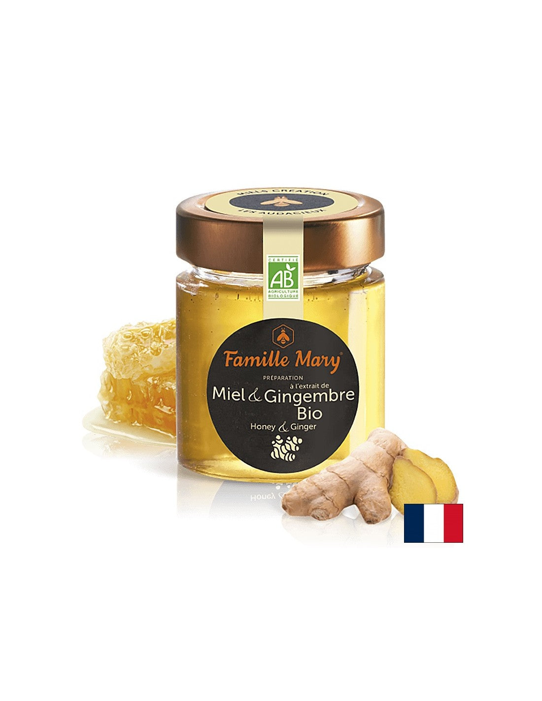 Bee Acacia Honey + Ginger Bio - Miel Gingebre Bio, 170 g