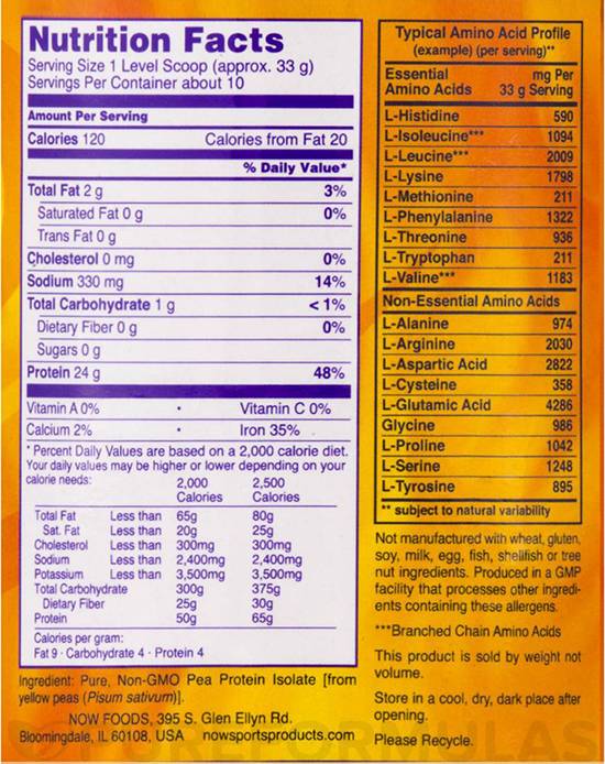 Proteina del pisello - 908 grammi