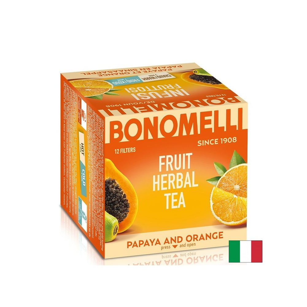 Tè di frutta con papaia e buccia d'arancia - Freschezza esotica e vitalità naturale, 12 bustine