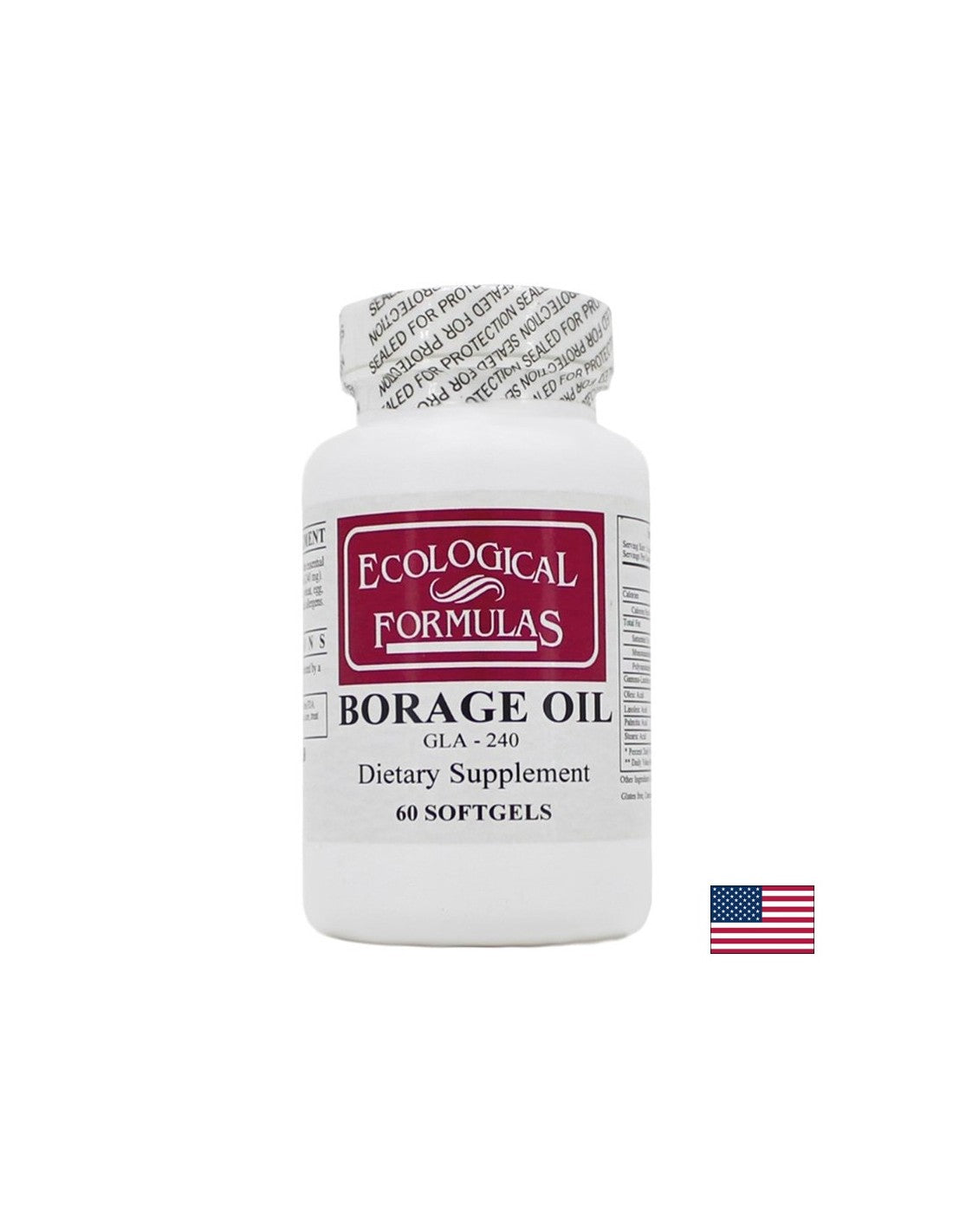 Borage (olio) GLA 240 - Squilibrio ormonale, pelle infiammata e artrite, 60 capsule Softgel