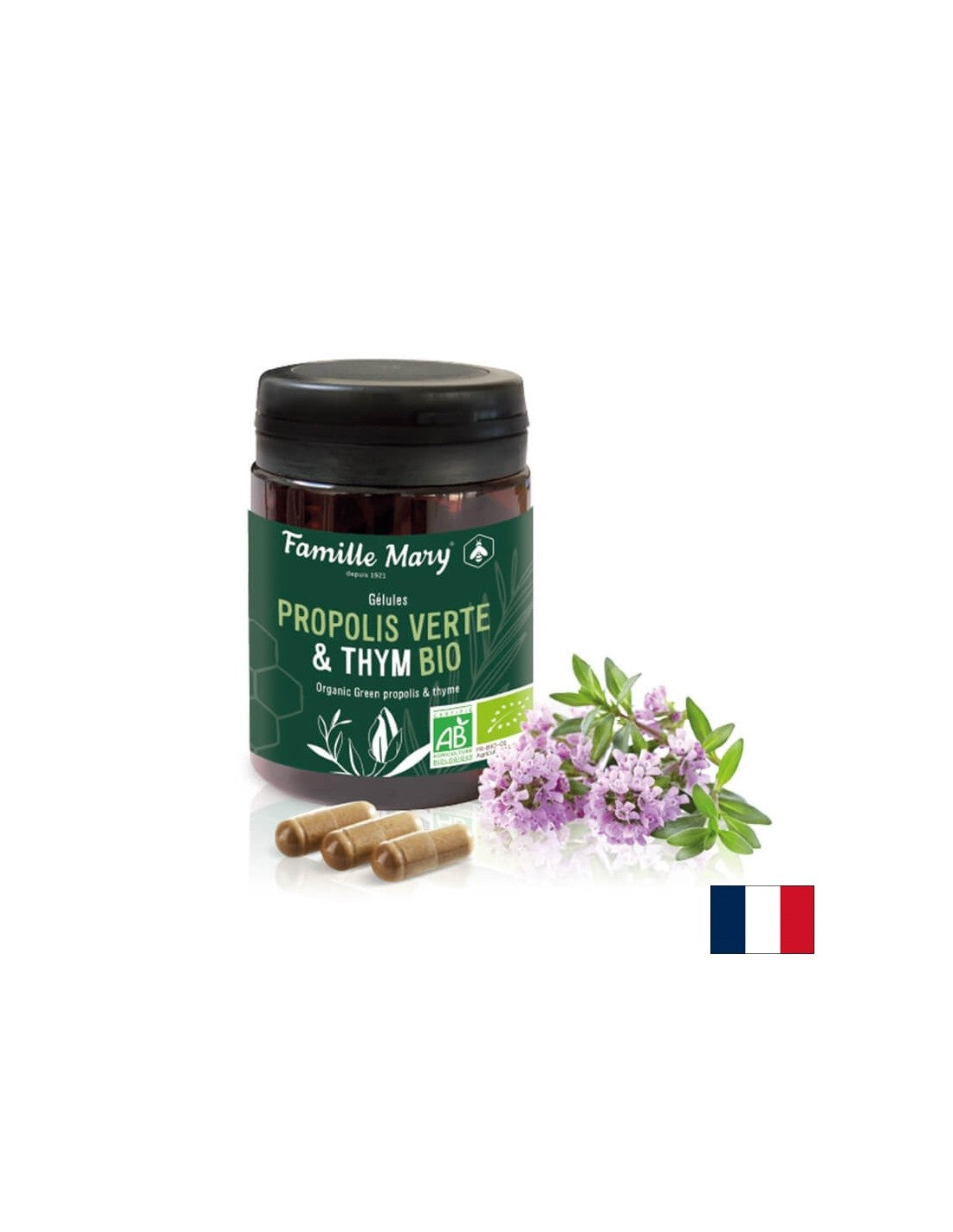 Propolis Verte & Thyme Bio/Green Propois e Thyme Organic, 60 Capsule Famille Mary