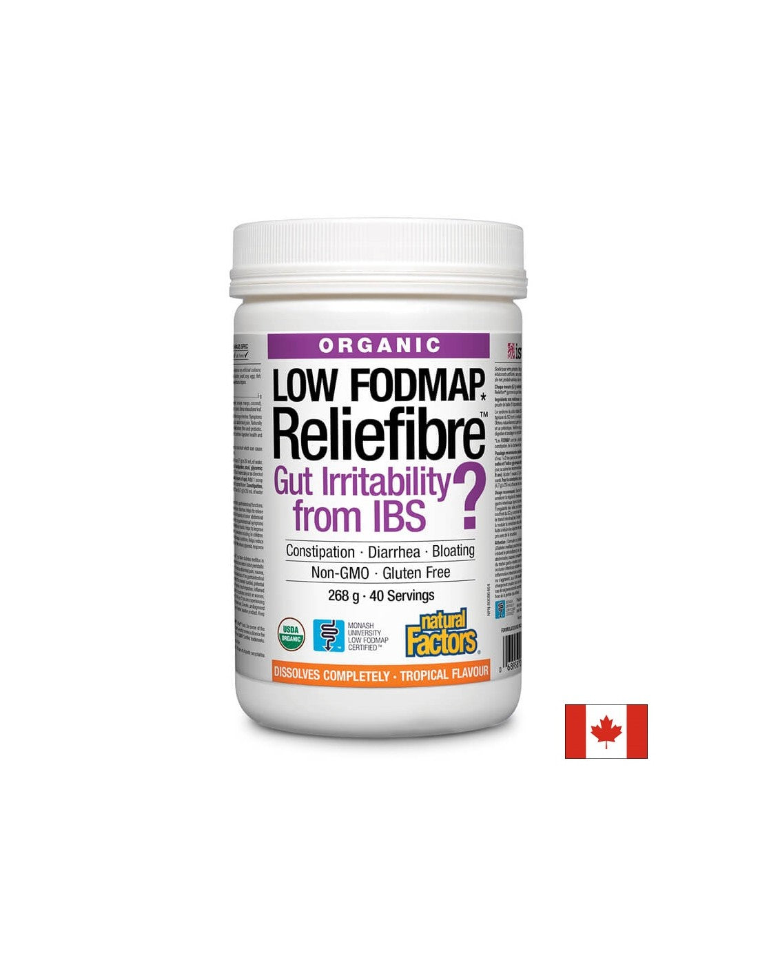 Reliefibre™ /Fibra alimentare solubile 268 g x 40 dosi <tc>Natural Factors</tc>