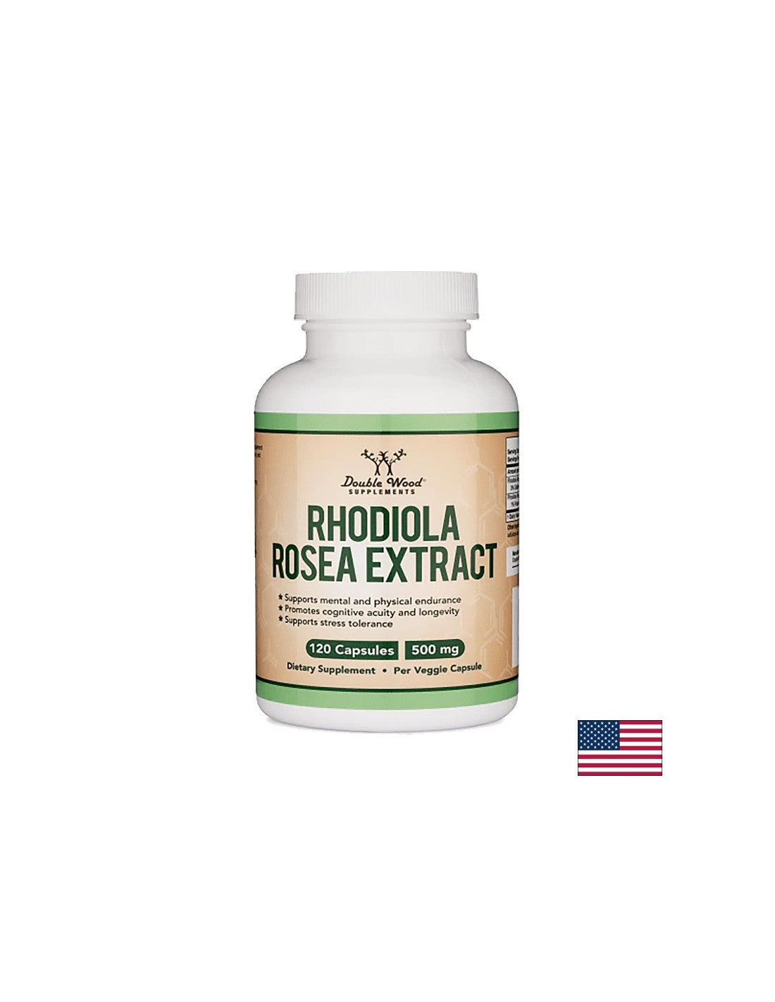 Rhodiola Rosea Extract - Golden root extract, 120 capsules Double Wood - Nutra Best Europe