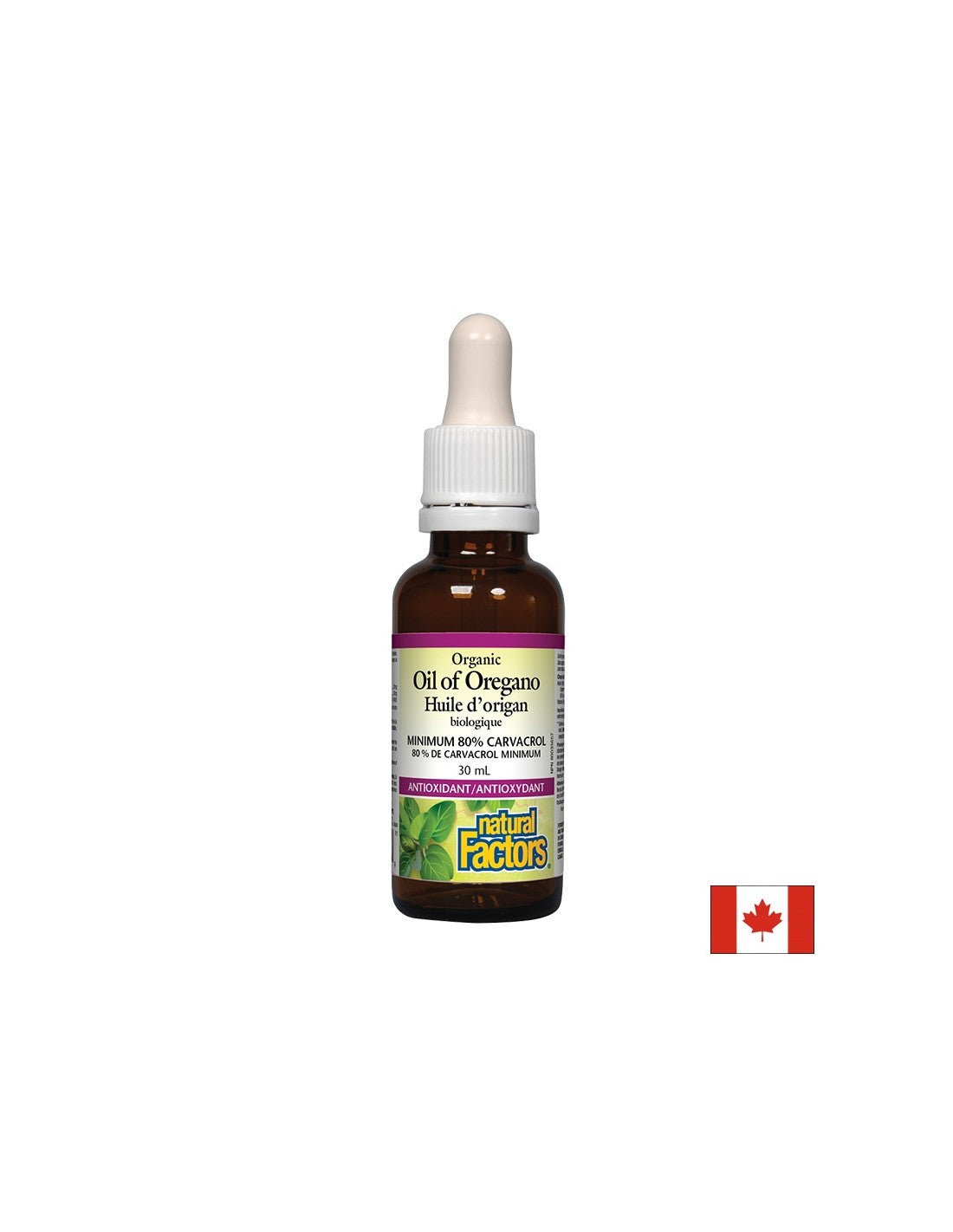 Olio di origano biologico - Olio di origano biologico 30 mg, 187 dosi, 30 ml <tc>Natural Factors</tc>