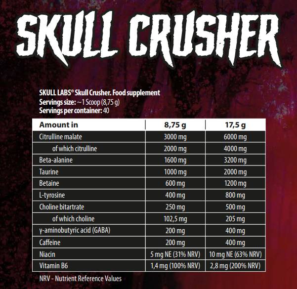 Skull Crusher Pre -allenamento - 350 grammi