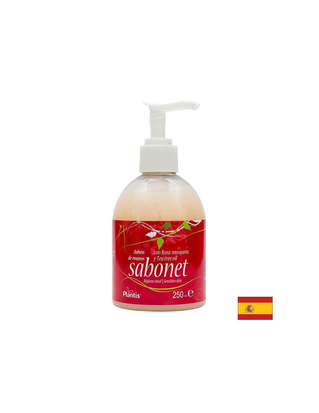 Sapone per le mani liquide con olio di rosa e tè - Sabonet Plantis®, 250 ml