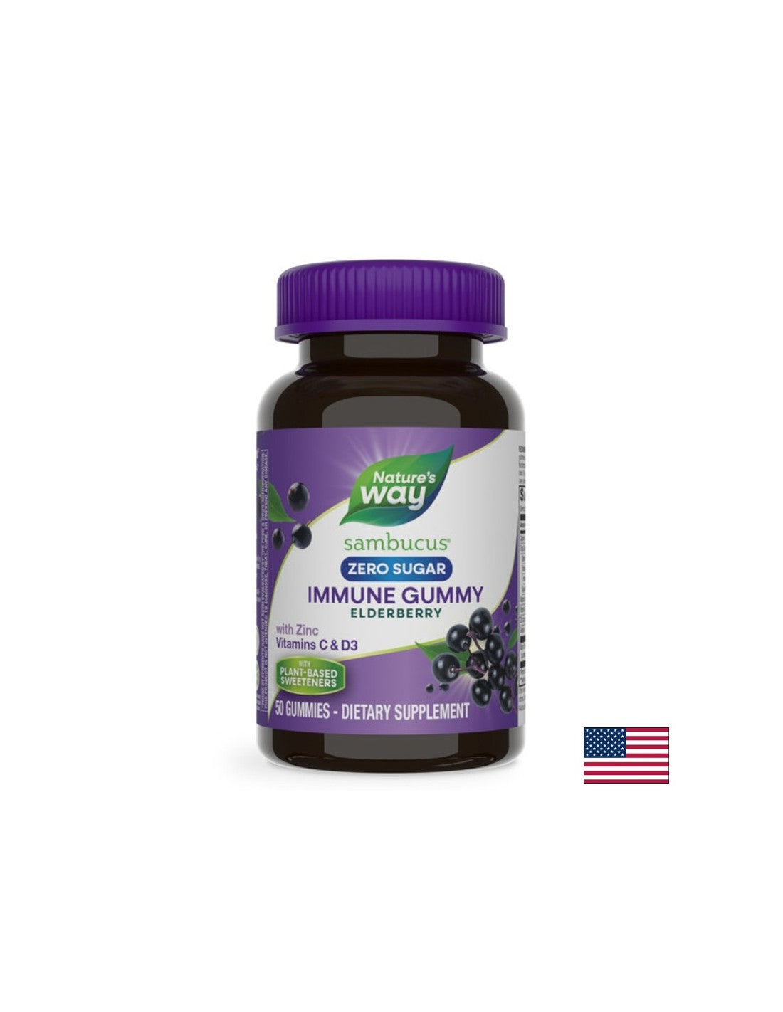 Gomme immunitarie di sambucus (con vitamina C, D3 e zinco), compresse da 50 gelatina (senza zucchero)