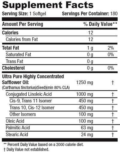 Pure CLA 1250 - 180 capsule gel