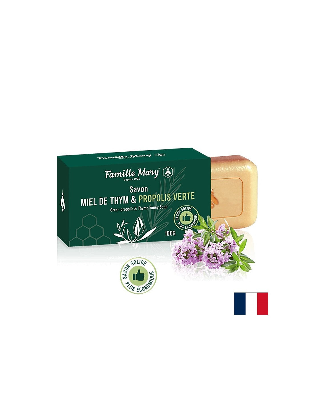 Sapone con miele di api da timo e propoli verde, 100 g