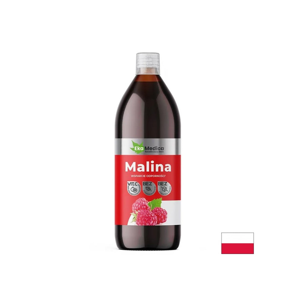 Succo di lampone (arricchito con camu camu) - forte immunità, 500 ml