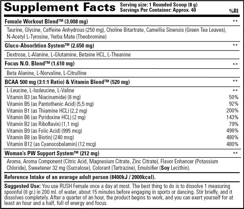 Rush Female 320 grammi