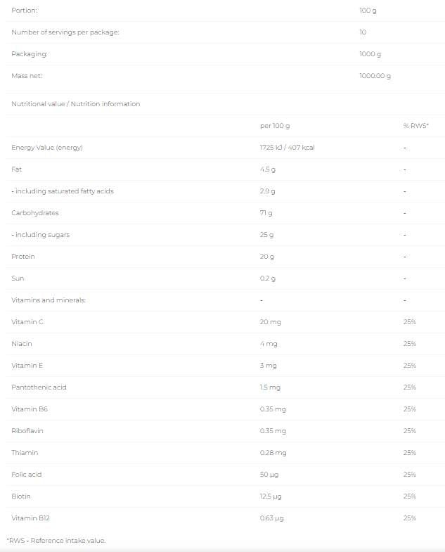 Bestia Ultra Gainer - 1000 grammi