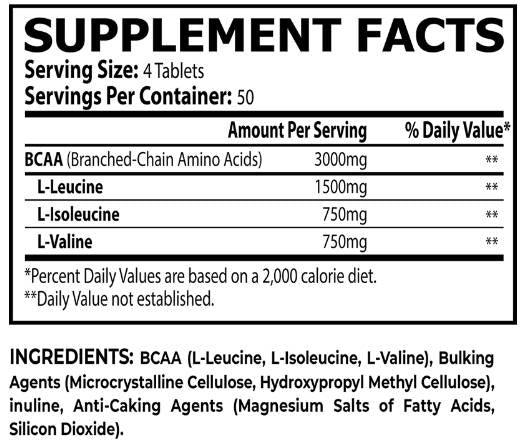 Schede BCAA 3000 mg - 200 compresse