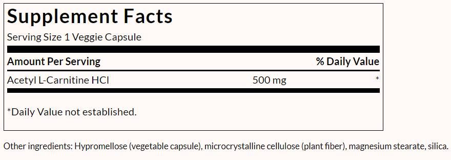Acetil L -carnitina 500 mg - 240 capsule