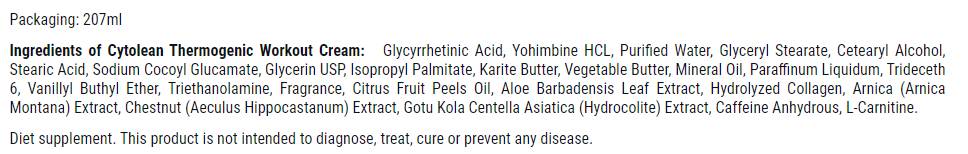 Crema di allenamento termogenico citoleo - 207 ml