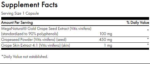Estratto di semi d'uva | con meganiratural oro 60 capsule