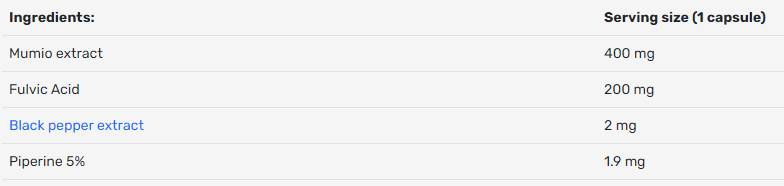 Mumio Shilajit 400 mg - 100 capsule