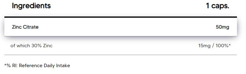 Citrato di zinco 50 mg 100 capsule