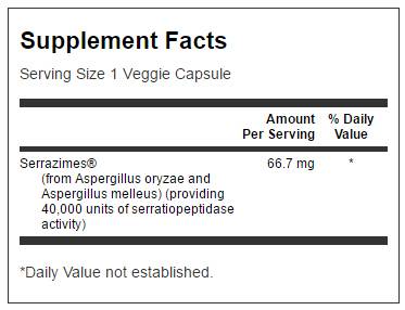 Potenza ottimale Serrazimes 40.000 unità 66,7 mg 60 Capsule