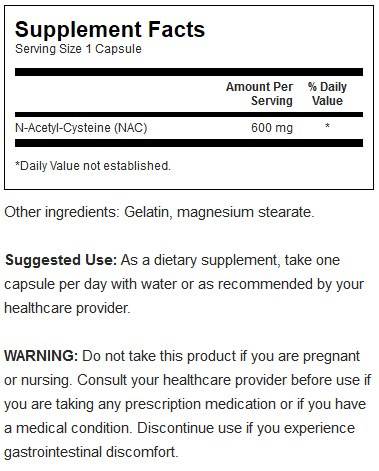 NAC N-acetil cisteina 600 mg 100 capsule